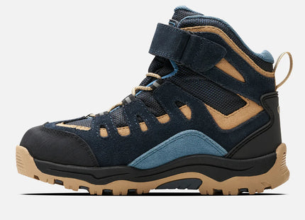 Botín Lippi Puelo CS Hi Velcro Niño Azul Piedra Taupe Trekking