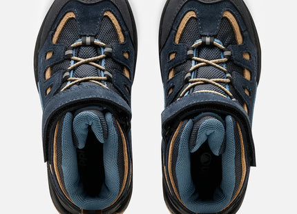 Botín Lippi Puelo CS Hi Velcro Niño Azul Piedra Taupe Trekking