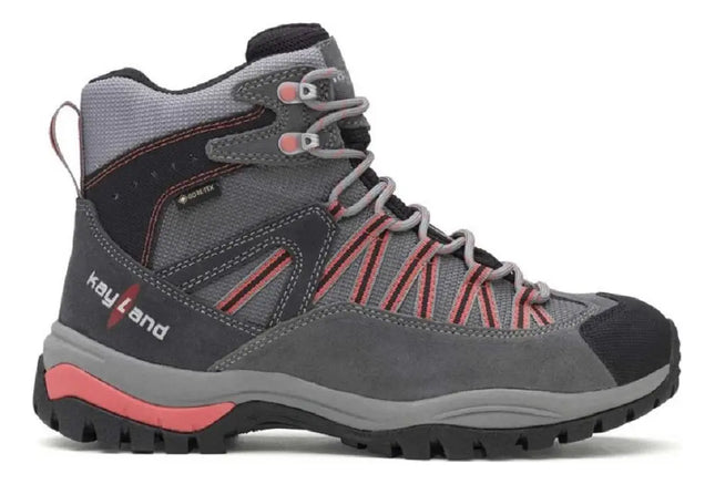 Botín Trekking Kayland Orbit GTX Mujer Gris Oscuro Coral Impermeable