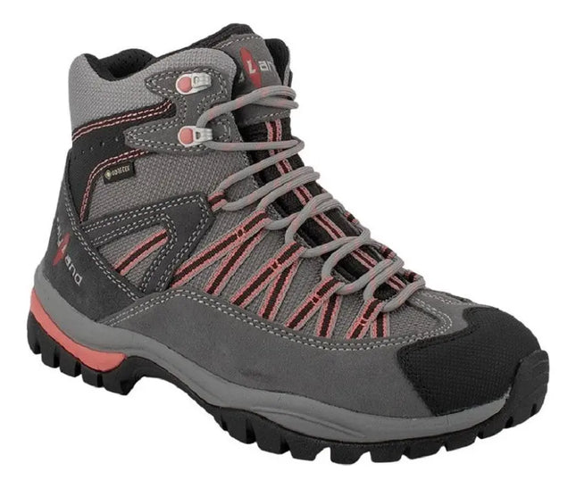 Botín Trekking Kayland Orbit GTX Mujer Gris Oscuro Coral Impermeable