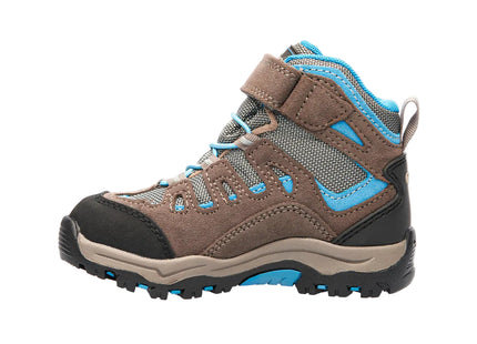 Botín Lippi Puelo Cs Hi Velcro Niño Café Azul Trekking Hiking