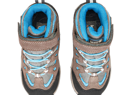 Botín Lippi Puelo Cs Hi Velcro Niño Café Azul Trekking Hiking