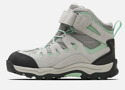 Botín Lippi Puelo Cs Hi Velcro Niña Gris Claro Verde Agua Trekking