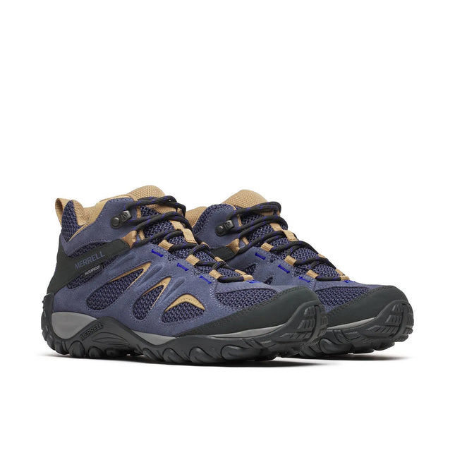 Botín Trekking Merrell Yokota 2 Mid WP Hombre Morado Azul Impermeable