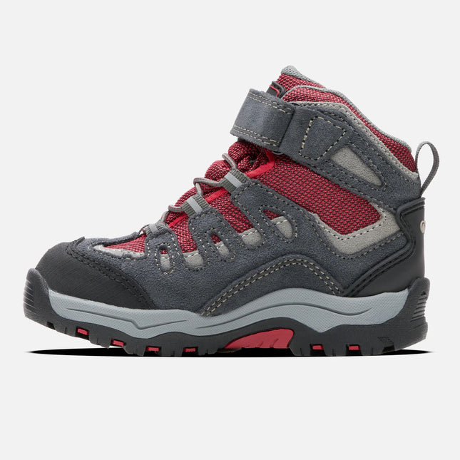 Botín Lippi Puelo Hi Velcro Kids Niño Gris Rojo Hiking
