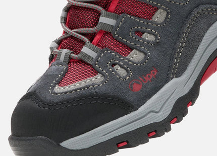 Botín Lippi Puelo Hi Velcro Kids Niño Gris Rojo Hiking