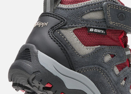 Botín Lippi Puelo Hi Velcro Kids Niño Gris Rojo Hiking