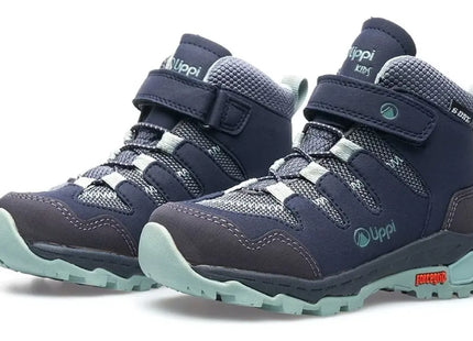 Botín Lippi All Terra Mid Kids Niño Azul Verde Trekking