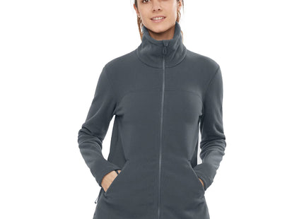 Polar Salomon Essential Cosy Fleece Mujer Ebony Gris Full Zip