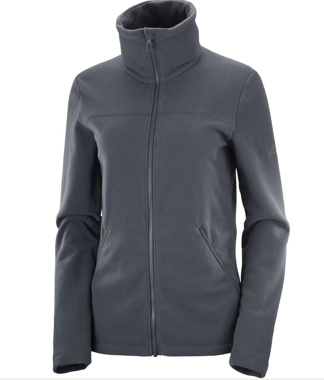 Polar Salomon Essential Cosy Fleece Mujer Ebony Gris Full Zip