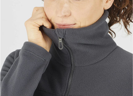 Polar Salomon Essential Cosy Fleece Mujer Ebony Gris Full Zip