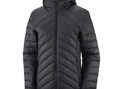 Chaqueta Salomon Transition Down Hoodie Mujer Negro Pluma Híbrida
