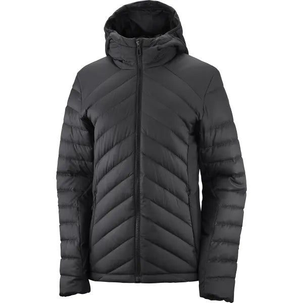 Chaqueta Salomon Transition Down Hoodie Mujer Negro Pluma Híbrida