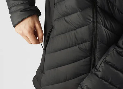 Chaqueta Salomon Transition Down Hoodie Mujer Negro Pluma Híbrida