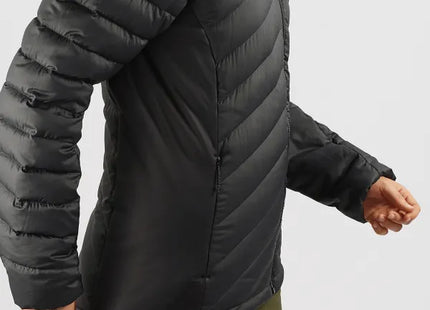 Chaqueta Salomon Transition Down Hoodie Mujer Negro Pluma Híbrida