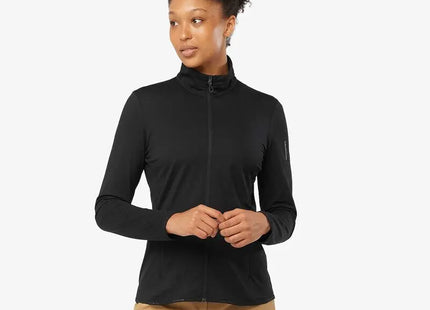 Polar Salomon Outrack Full Zip Mid Mujer Negro Poliéster Reciclado