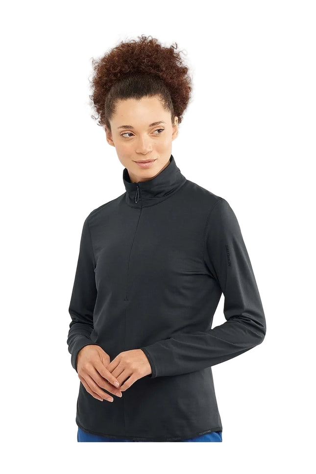 Polar Salomon Outrack Half Zip Mujer Negro Profundo Merrow Fleece