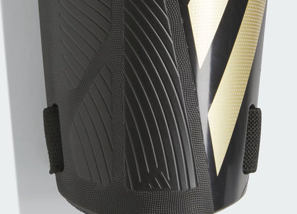 CANILLERAS ADIDAS CON BANDA ELASTICA, COLOR NEGRO ORO