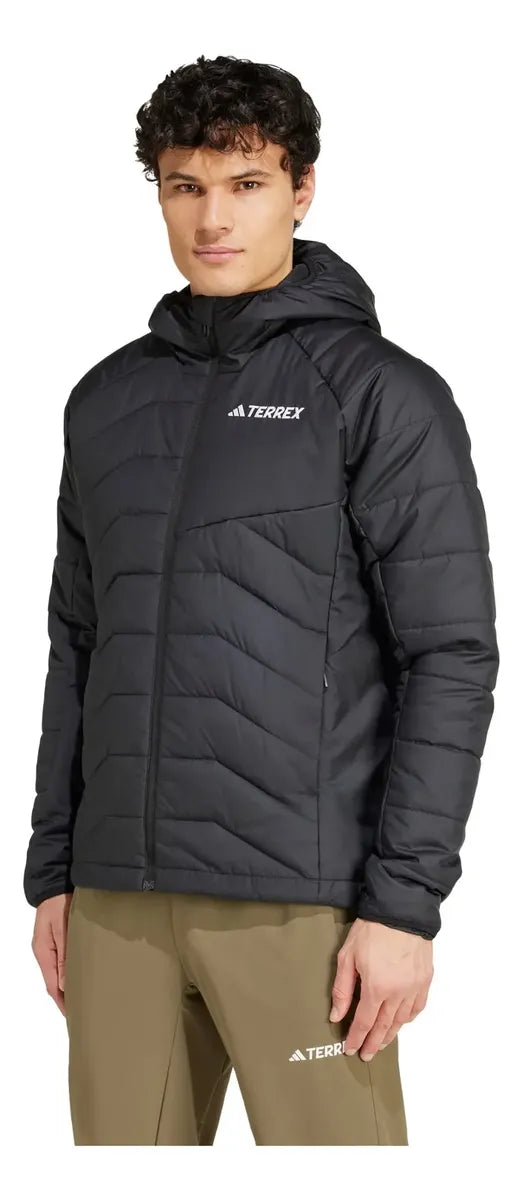 Chaqueta Adidas Terrex Insulada Hombre Negro Capucha Invierno