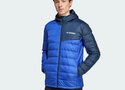 Chaqueta Adidas Terrex Down Hombre Azul Negro Capucha Invierno