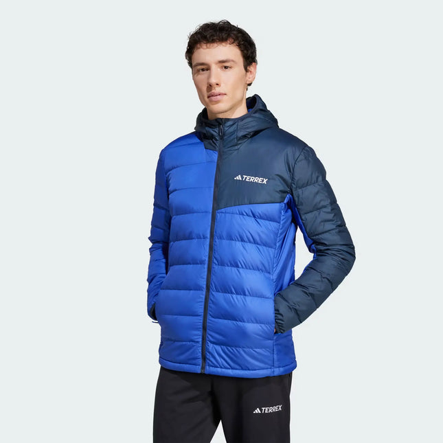 Chaqueta Adidas Terrex Down Hombre Azul Negro Capucha Invierno