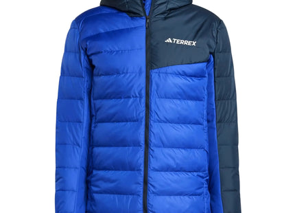 Chaqueta Adidas Terrex Down Hombre Azul Negro Capucha Invierno