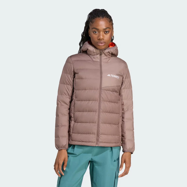 Chaqueta Adidas Terrex Down Hybrid Mujer Marrón Naranja Invierno