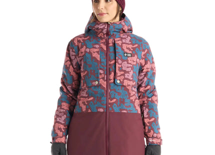 Chaqueta Haka Honu Yeti Print Mujer Burdeo Impermeable Ski