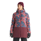 Chaqueta Haka Honu Yeti Print Mujer Burdeo Impermeable Ski