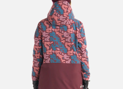 Chaqueta Haka Honu Yeti Print Mujer Burdeo Impermeable Ski