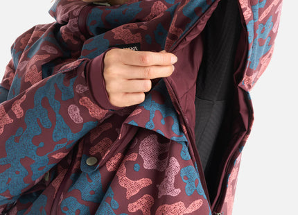Chaqueta Haka Honu Yeti Print Mujer Burdeo Impermeable Ski
