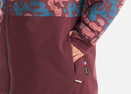Chaqueta Haka Honu Yeti Print Mujer Burdeo Impermeable Ski