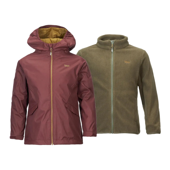 Chaqueta Lippi Snowball Fusion 3 en 1 Niño Burdeo Impermeable