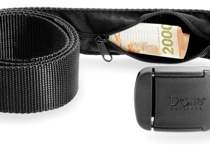 Cinturón Doite Carry Unisex Negro Bolsillo Interior Hebilla Aeropuerto