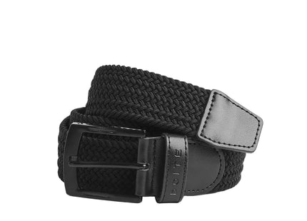 Cinturón Doite Knot Unisex Negro Trenzado Elástico Detalle Cuero