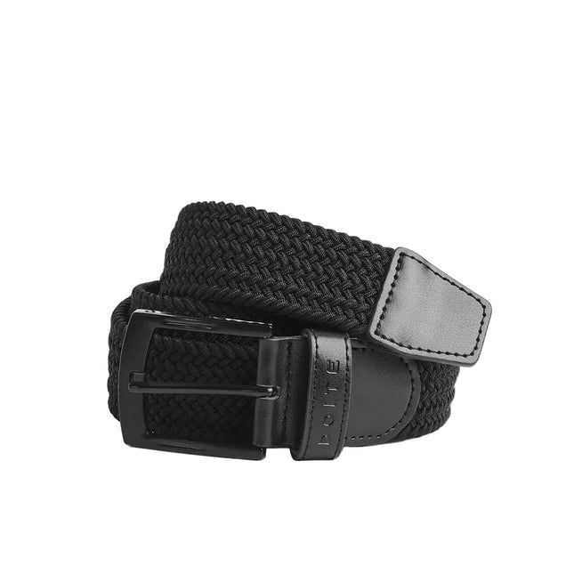 Cinturón Doite Knot Unisex Negro Trenzado Elástico Detalle Cuero
