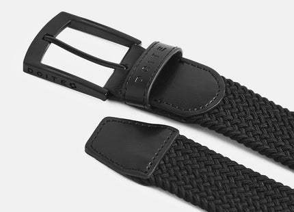 Cinturón Doite Knot Unisex Negro Trenzado Elástico Detalle Cuero