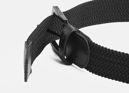 Cinturón Doite Knot Unisex Negro Trenzado Elástico Detalle Cuero