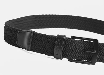 Cinturón Doite Knot Unisex Negro Trenzado Elástico Detalle Cuero