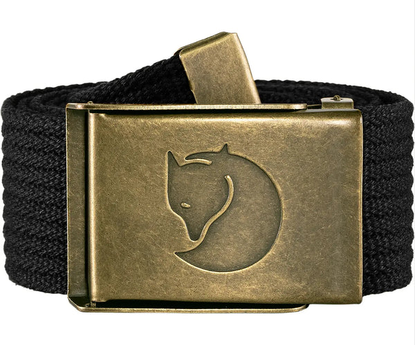 Cinturón Fjallraven Canvas Brass Belt 38mm Negro Latón Militar