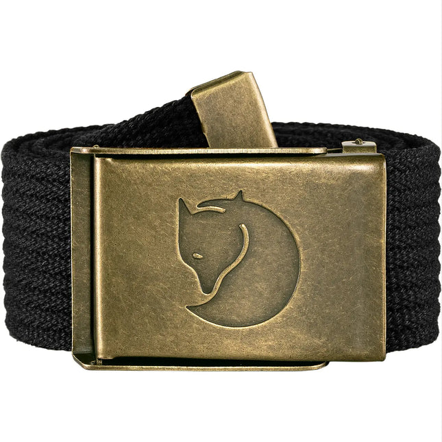 Cinturón Fjallraven Canvas Brass Belt 38mm Negro Latón Militar