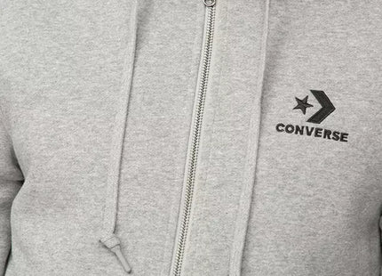 Polerón Converse Active Full Zip Hombre Gris Fleece Capucha