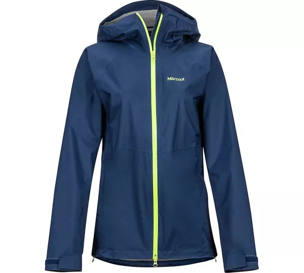 Chaqueta Marmot Precip Stretch Mujer Azul Navy Impermeable