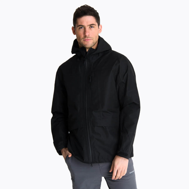 Cortaviento Merrell Bravo Hard Shell Hombre Negro Impermeable