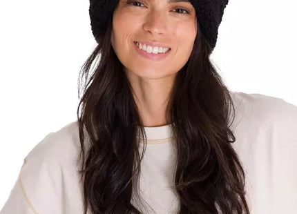 Gorro Beanie Caterpillar Cuffed Sherpa Unisex Negro Puño Enrollado