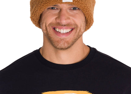 Gorro Beanie Caterpillar Cuffed Sherpa Unisex Café Puño Enrollado