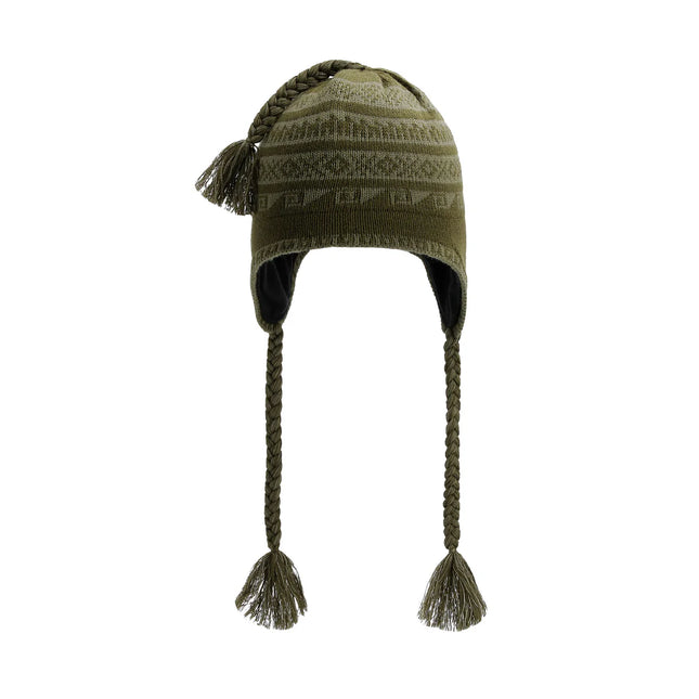 Gorro Beanie Doite Ancestral Unisex Oliva Andino Orejeras