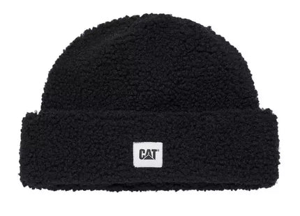 Gorro Beanie Caterpillar Cuffed Sherpa Unisex Negro Puño Enrollado