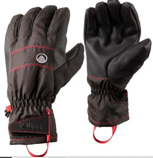 Guante Lippi Raptor B-Dry Negro Rojo Impermeable Ski Invierno