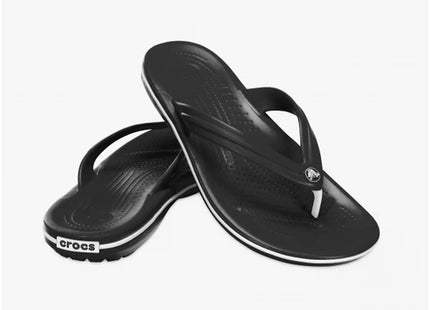 Sandalia Crocs Crocband Flip Unisex Negro Blanco Liviana Verano
